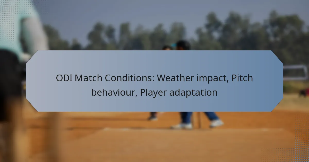 ODI Match Conditions: Weather impact, Pitch behaviour, Player adaptation