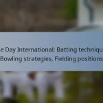 One Day International: Batting techniques, Bowling strategies, Fielding positions