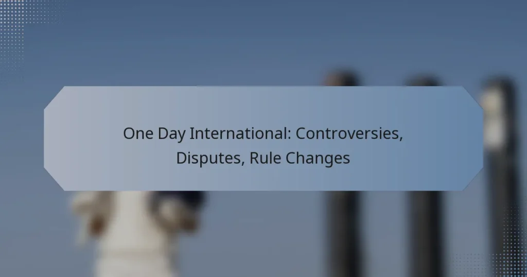 One Day International: Controversies, Disputes, Rule Changes