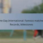One Day International: Famous matches, Records, Milestones