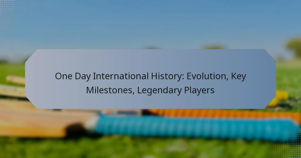 One Day International History: Evolution, Key Milestones, Legendary Players