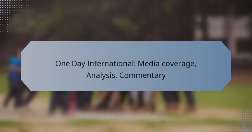 One Day International: Media coverage, Analysis, Commentary