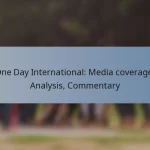 One Day International: Media coverage, Analysis, Commentary