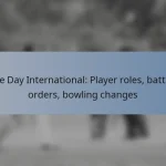One Day International: Player roles, batting orders, bowling changes
