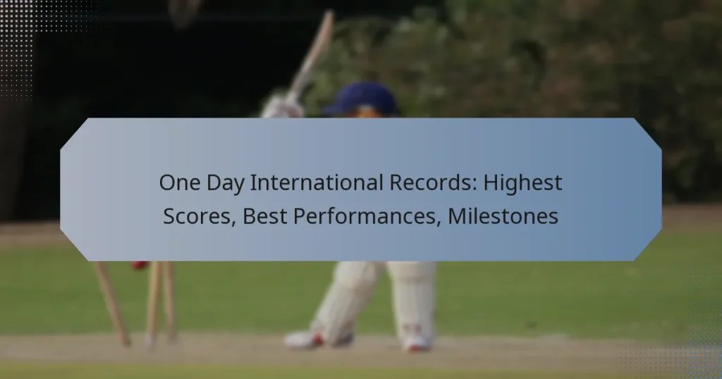 One Day International Records: Highest Scores, Best Performances, Milestones