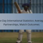 One Day International Statistics: Averages, Partnerships, Match Outcomes