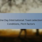 One Day International: Team selection, Conditions, Pitch factors