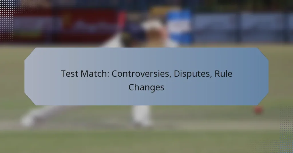 Test Match: Controversies, Disputes, Rule Changes