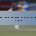 Test Match: Controversies, Disputes, Rule Changes