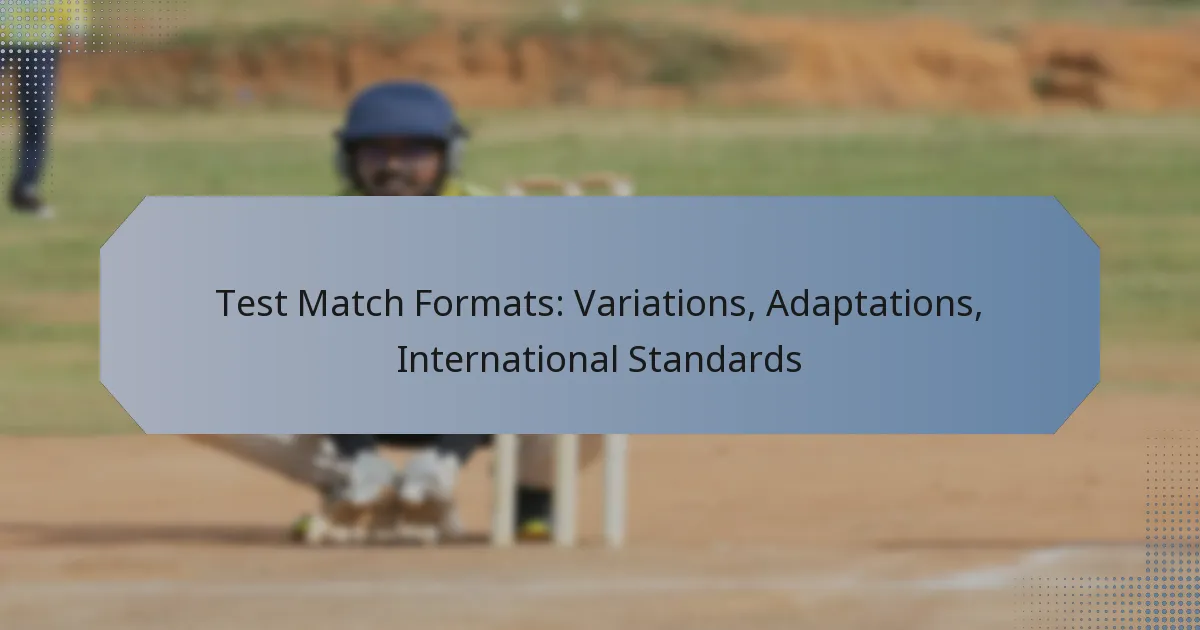 Test Match Formats: Variations, Adaptations, International Standards