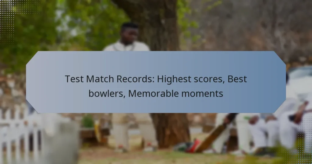 Test Match Records: Highest scores, Best bowlers, Memorable moments