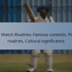 Test Match Rivalries: Famous contests, Player rivalries, Cultural significance