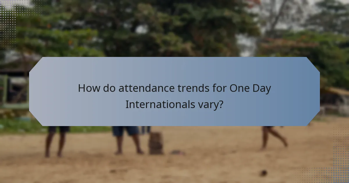 How do attendance trends for One Day Internationals vary?