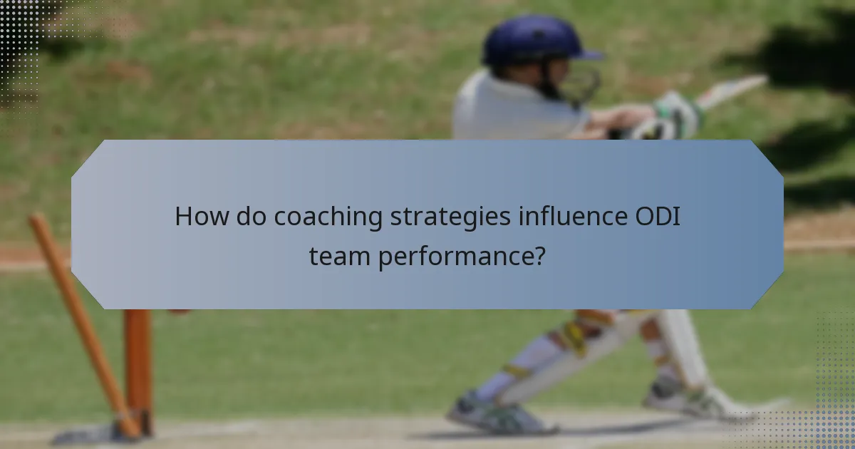 How do coaching strategies influence ODI team performance?
