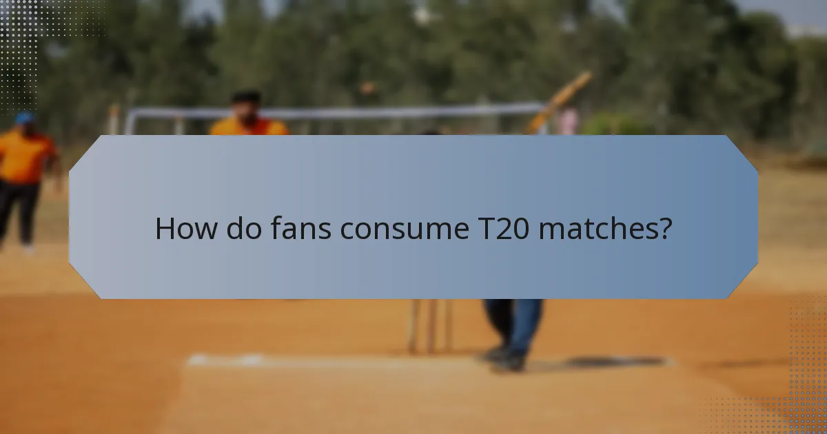 How do fans consume T20 matches?