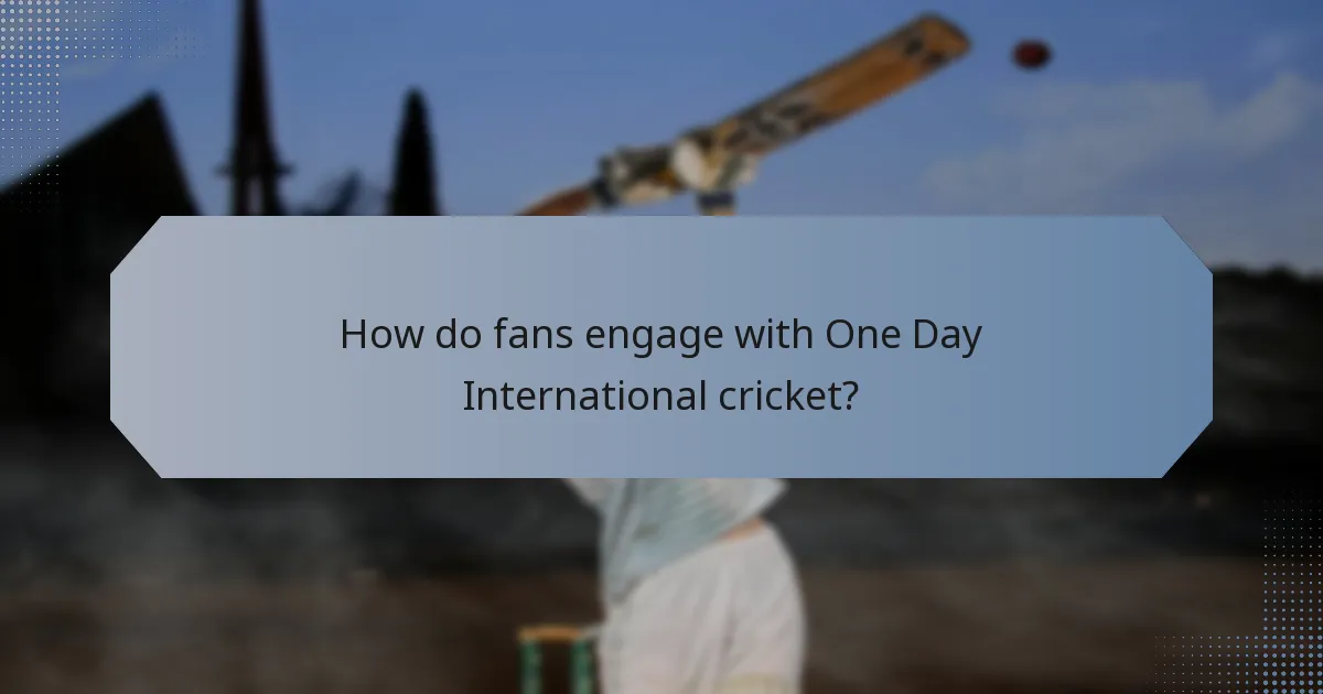 How do fans engage with One Day International cricket?