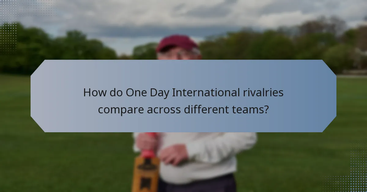How do One Day International rivalries compare across different teams?