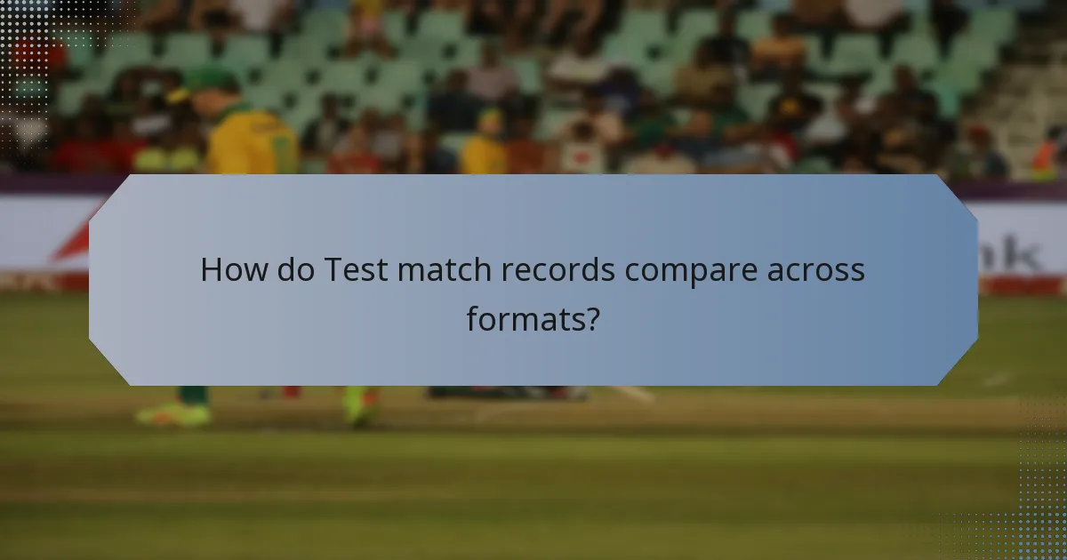 How do Test match records compare across formats?