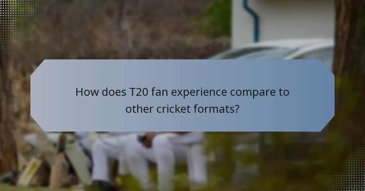 How does T20 fan experience compare to other cricket formats?