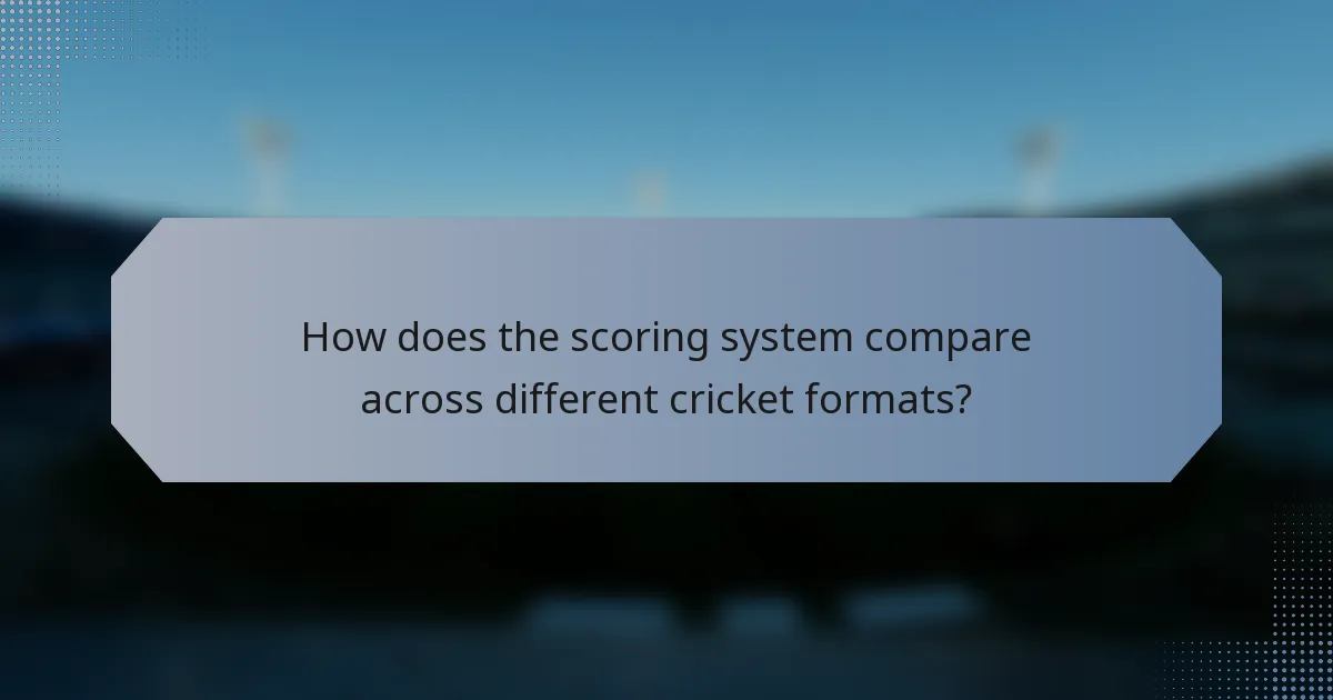 How does the scoring system compare across different cricket formats?