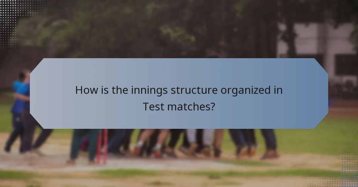 How is the innings structure organized in Test matches?