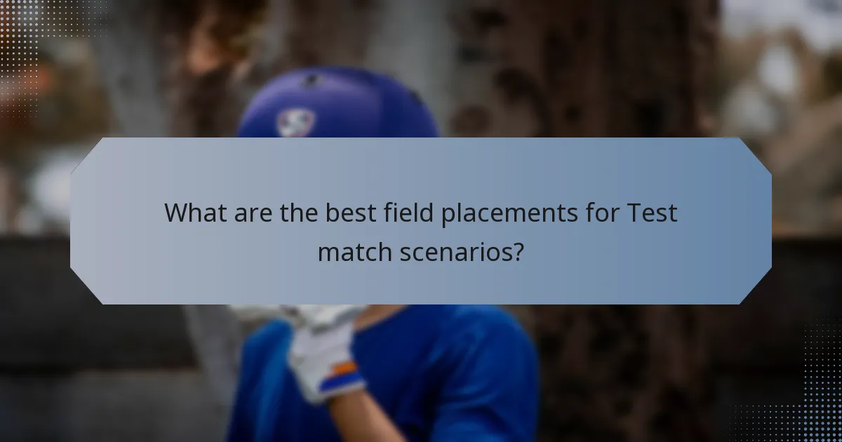 What are the best field placements for Test match scenarios?