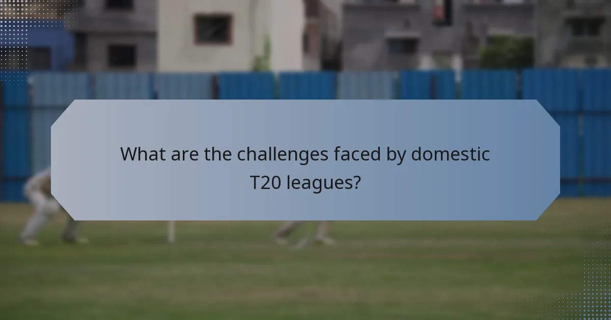What are the challenges faced by domestic T20 leagues?