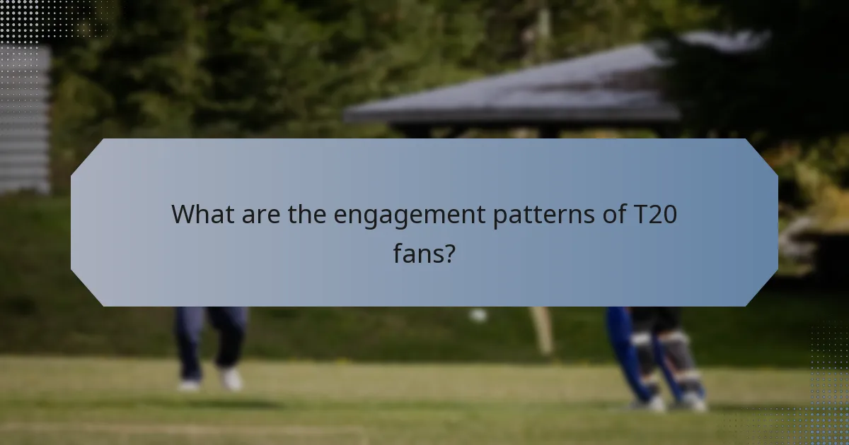 What are the engagement patterns of T20 fans?