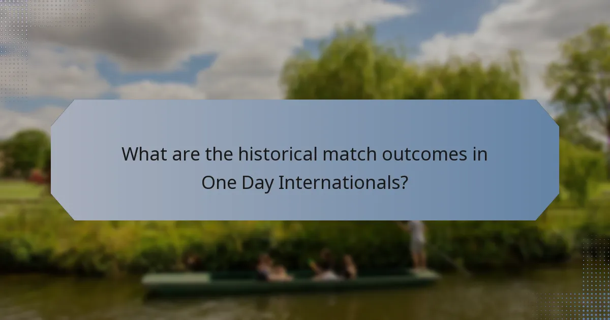What are the historical match outcomes in One Day Internationals?