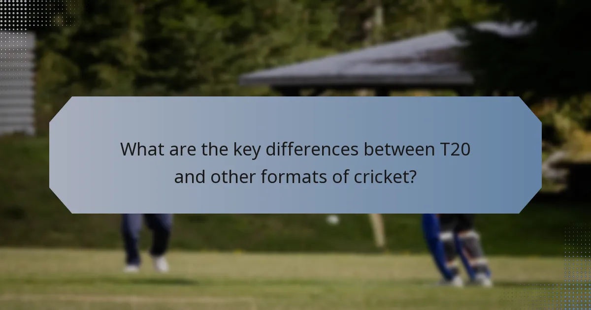 What are the key differences between T20 and other formats of cricket?