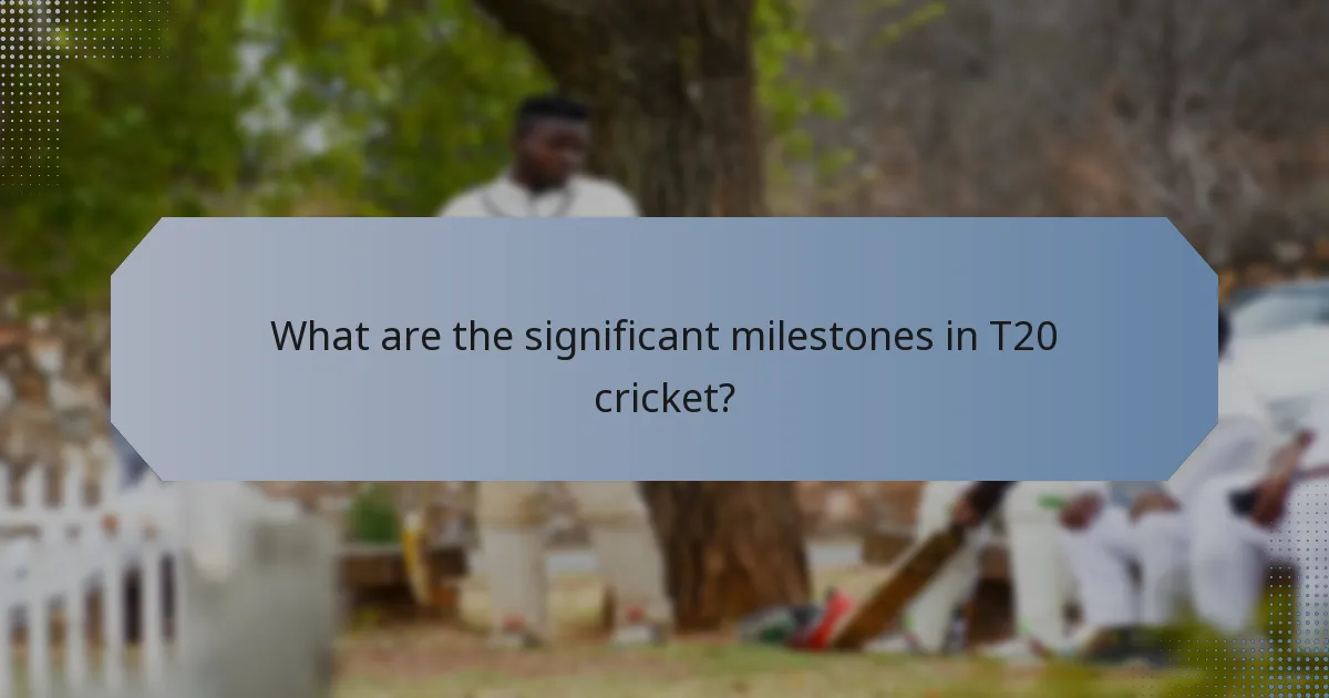 What are the significant milestones in T20 cricket?