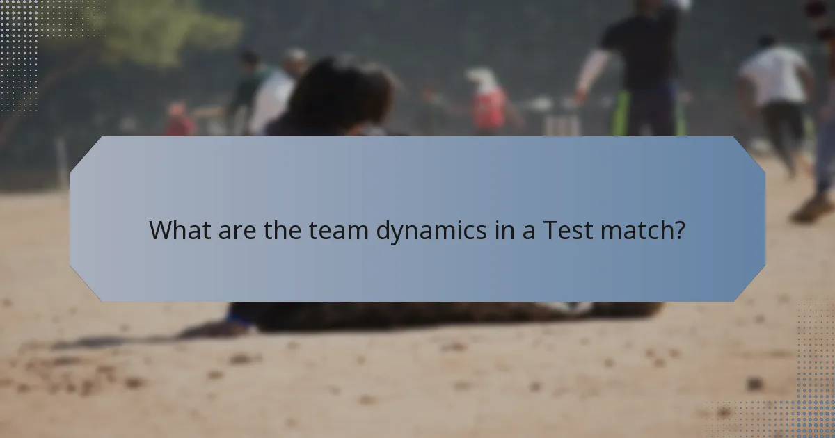 What are the team dynamics in a Test match?