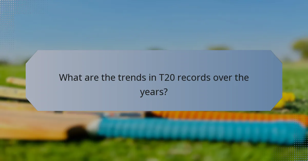 What are the trends in T20 records over the years?