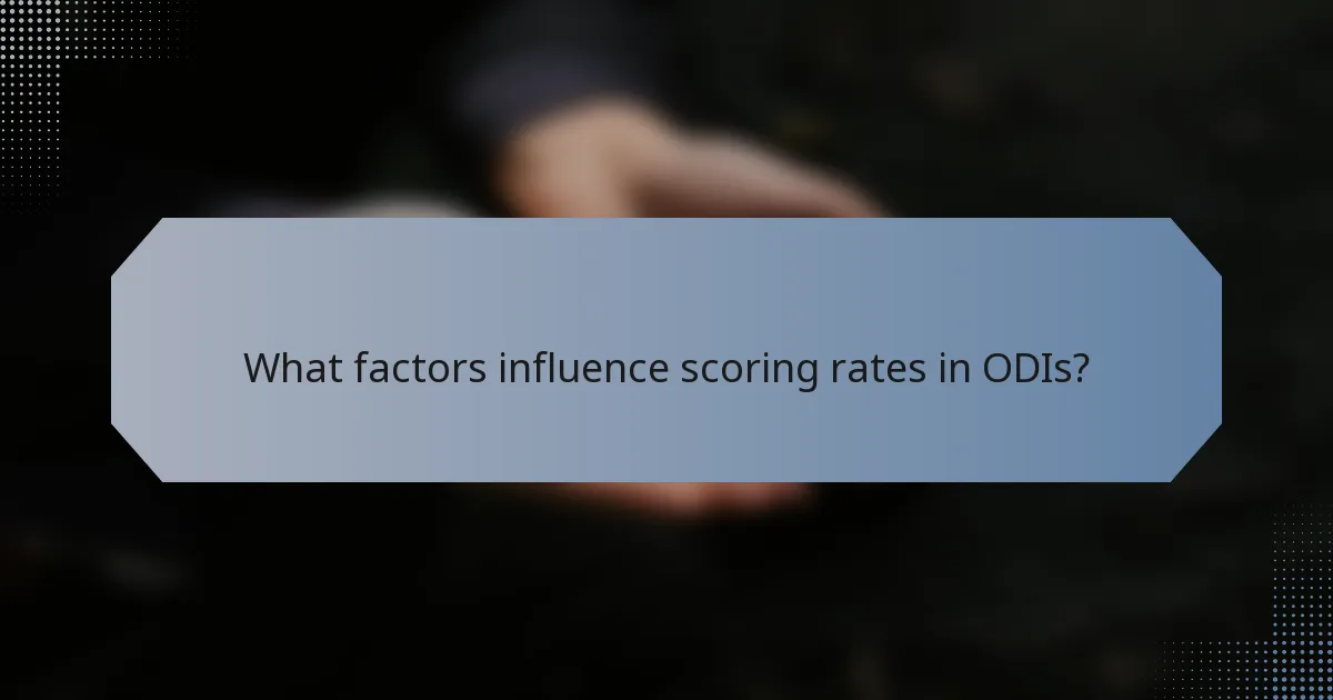 What factors influence scoring rates in ODIs?