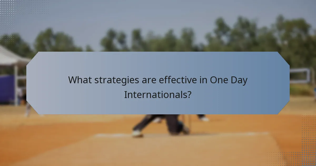 What strategies are effective in One Day Internationals?