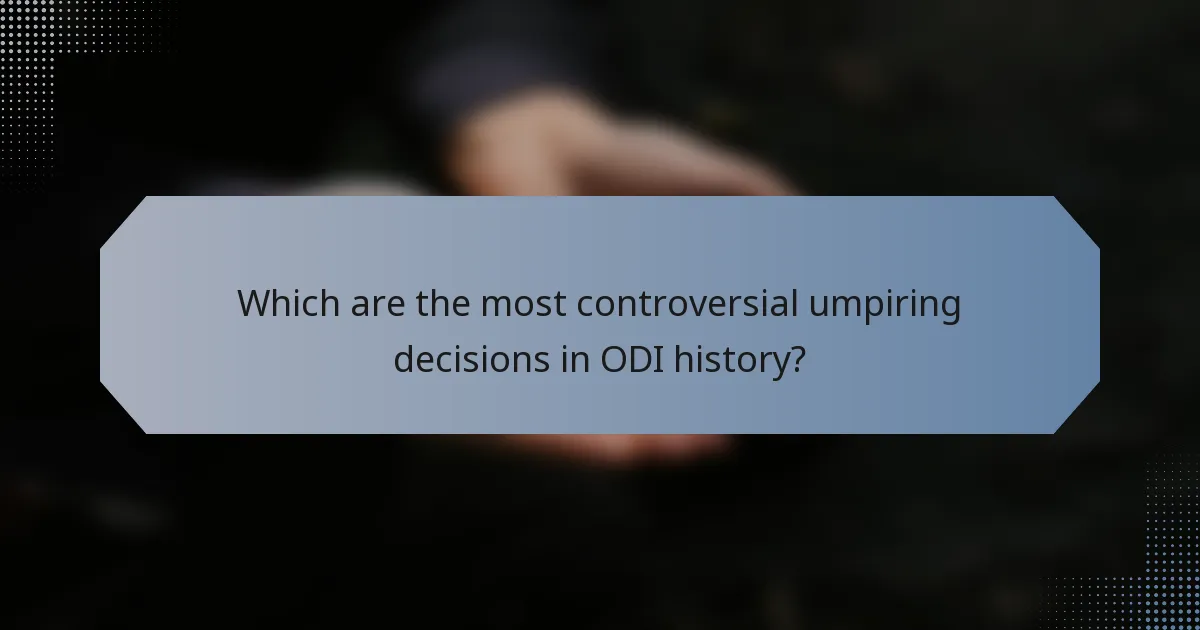 Which are the most controversial umpiring decisions in ODI history?