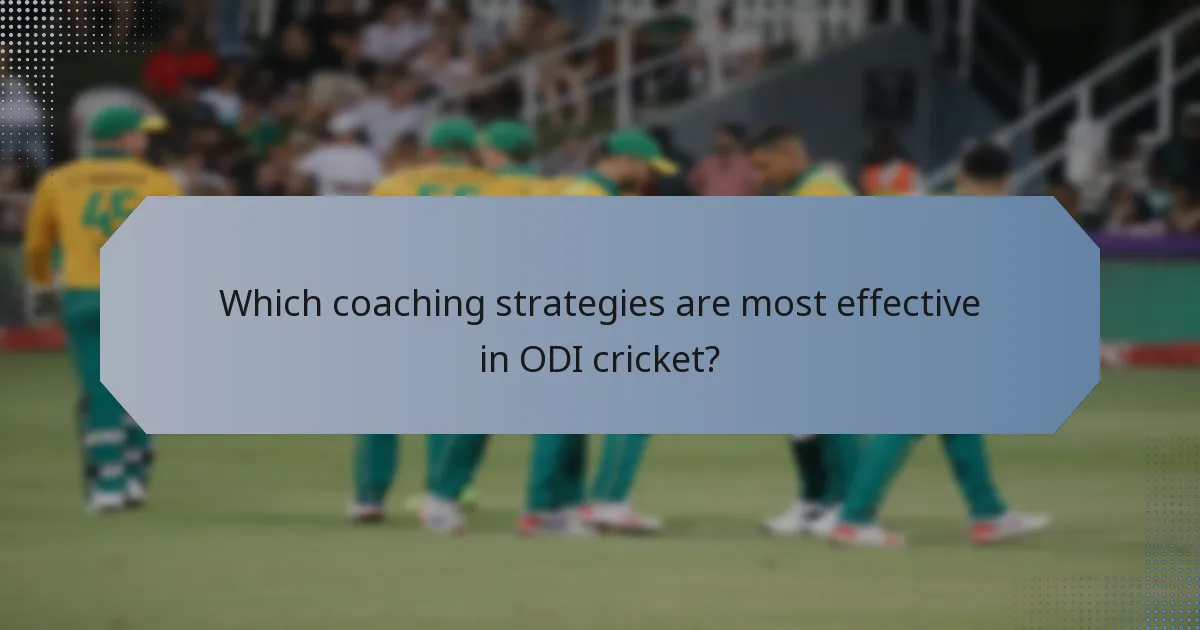 Which coaching strategies are most effective in ODI cricket?
