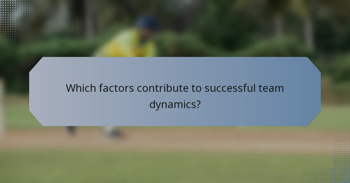Which factors contribute to successful team dynamics?